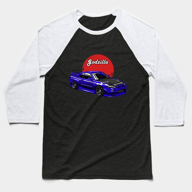 Gtr r34 Baseball T-Shirt by JDMAPEX